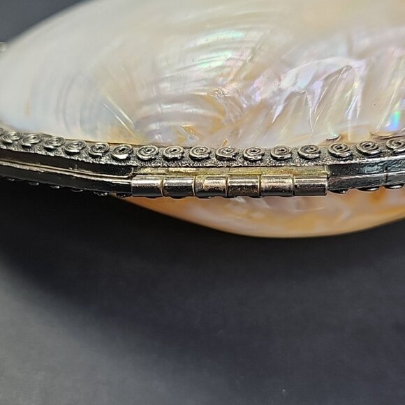 9 Inch Large Mother Of Pearl Trinket Or Jewelry Box WOW! Stunning And Gorgeous - Picture 10 of 16